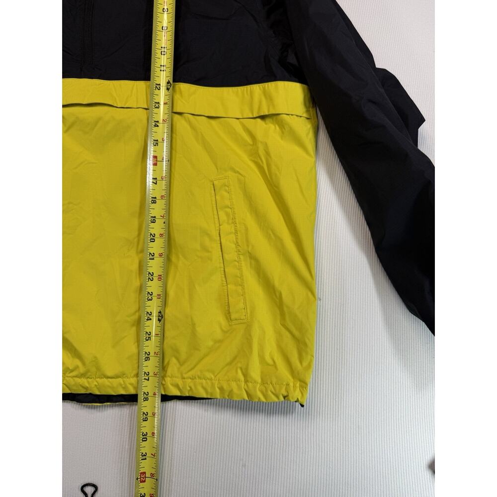 The North Face DryVent Rain Jacket Mens Large Black Yellow Hooded Waterproof - Picture 3 of 7